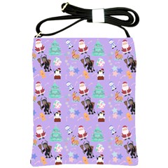 Purple Krampus Christmas Shoulder Sling Bag