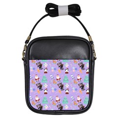 Purple Krampus Christmas Girls Sling Bag