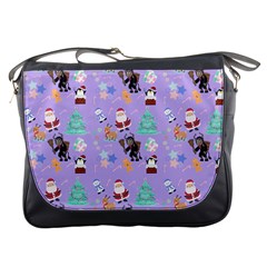 Purple Krampus Christmas Messenger Bag