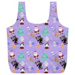 Purple Krampus Christmas Full Print Recycle Bag (xl)