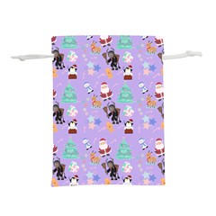 Purple Krampus Christmas Lightweight Drawstring Pouch (l)