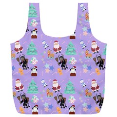 Purple Krampus Christmas Full Print Recycle Bag (xxxl)