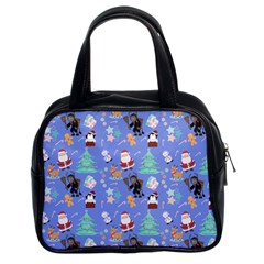 Blue Krampus Christmas Classic Handbag (two Sides)