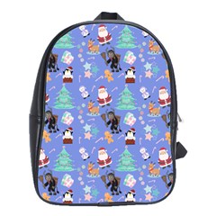 Blue Krampus Christmas School Bag (large)