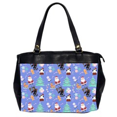 Blue Krampus Christmas Oversize Office Handbag (2 Sides)