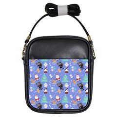 Blue Krampus Christmas Girls Sling Bag