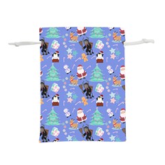 Blue Krampus Christmas Lightweight Drawstring Pouch (s)