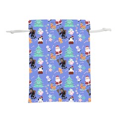 Blue Krampus Christmas Lightweight Drawstring Pouch (l)