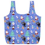 Blue Krampus Christmas Full Print Recycle Bag (XXL) Front