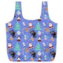 Blue Krampus Christmas Full Print Recycle Bag (xxxl)