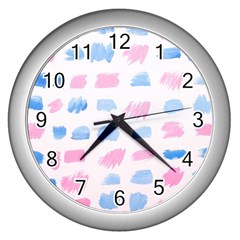 Background Collor Wall Clock (silver) by nate14shop