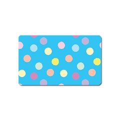 Blue Polkadot Magnet (name Card) by nate14shop