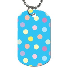 Blue Polkadot Dog Tag (one Side) by nate14shop