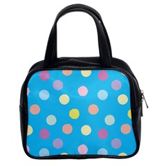 Blue Polkadot Classic Handbag (two Sides) by nate14shop