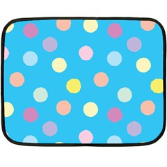 Blue Polkadot Fleece Blanket (mini) by nate14shop