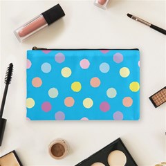 Blue Polkadot Cosmetic Bag (medium) by nate14shop