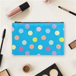 Blue Polkadot Cosmetic Bag (Medium) Front