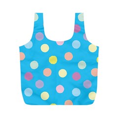 Blue Polkadot Full Print Recycle Bag (m)