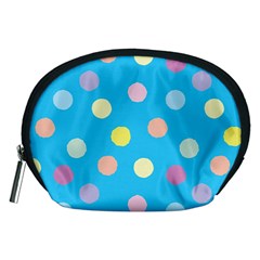 Blue Polkadot Accessory Pouch (medium) by nate14shop