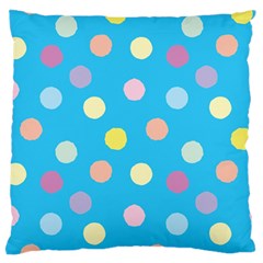 Blue Polkadot Standard Flano Cushion Case (one Side) by nate14shop