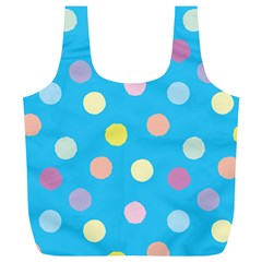 Blue Polkadot Full Print Recycle Bag (xl) by nate14shop