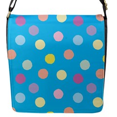 Blue Polkadot Flap Closure Messenger Bag (s) by nate14shop