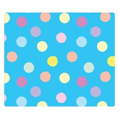 Blue Polkadot Double Sided Flano Blanket (small)  by nate14shop