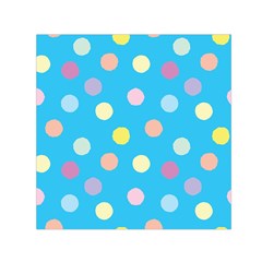 Blue Polkadot Square Satin Scarf (30  X 30 ) by nate14shop