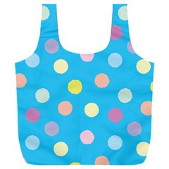 Blue Polkadot Full Print Recycle Bag (xxl)