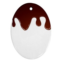 Chocolate Oval Ornament (two Sides) by nate14shop