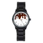 Chocolate Stainless Steel Round Watch Front