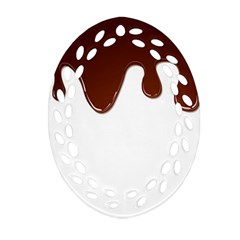 Chocolate Oval Filigree Ornament (two Sides) by nate14shop