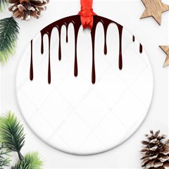 Illustration-chocolate-dropping-chocolate-background-vector Round Ornament (two Sides) by nate14shop