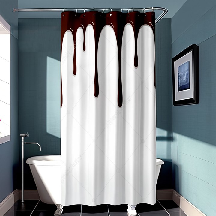 Illustration-chocolate-dropping-chocolate-background-vector Shower Curtain 36  x 72  (Stall) 