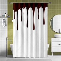 Illustration-chocolate-dropping-chocolate-background-vector Shower Curtain 48  X 72  (small)  by nate14shop