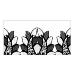 Im Fourth Dimension Black White Satin Shawl 45  X 80 