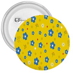 Floral Yellow 3  Buttons by nate14shop