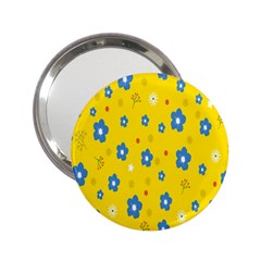 Floral Yellow 2 25  Handbag Mirrors