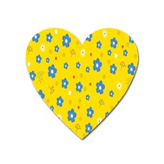 Floral Yellow Heart Magnet