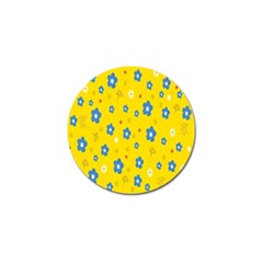 Floral Yellow Golf Ball Marker (4 Pack) by nate14shop