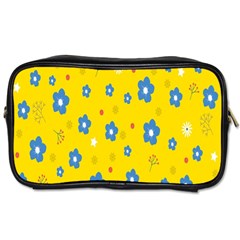 Floral Yellow Toiletries Bag (two Sides) by nate14shop