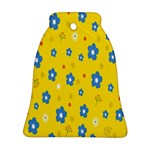 Floral Yellow Bell Ornament (Two Sides) Back