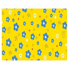 Floral Yellow Double Sided Flano Blanket (medium)  by nate14shop