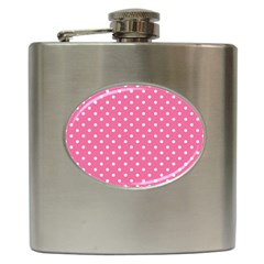 Polkadots-pink-white Hip Flask (6 Oz)