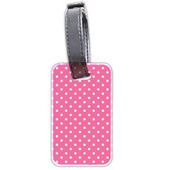 Polkadots-pink-white Luggage Tag (two Sides) by nate14shop