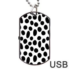 Random-circles-seamless-pattern Dog Tag Usb Flash (one Side) by nate14shop