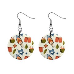 Seamless Pattern Mini Button Earrings