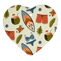 Seamless Pattern Heart Ornament (two Sides) by nate14shop