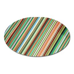 Stripe-colorful-cloth Oval Magnet by nate14shop