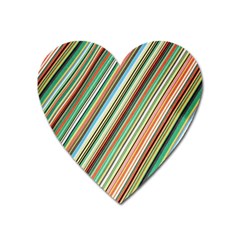 Stripe-colorful-cloth Heart Magnet by nate14shop